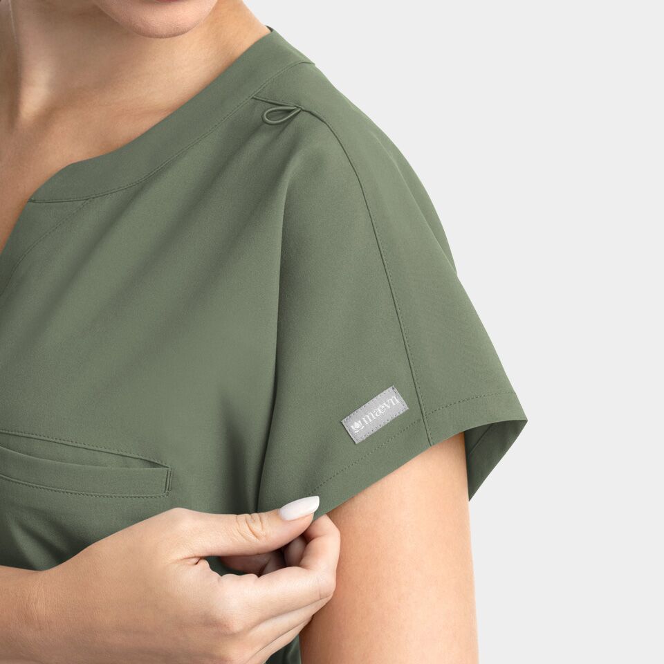 Momentum-by-Maevn_5003-WomensTuckableDolmanTop-Olive-OLV-05-Maevn-Scrubs.jpg