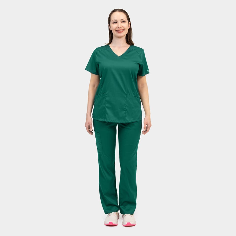 Edge-by-IRG_2801-WomensBasicV-NeckTop-HunterGreen-HTR-06-IRG-Scrubs.jpeg