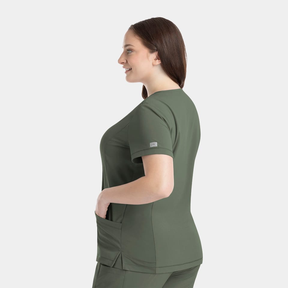 Epic-by-IRG_4801-WomensV-NeckTop-OliveGreen-OLV-02-IRG-Scrubs.jpg