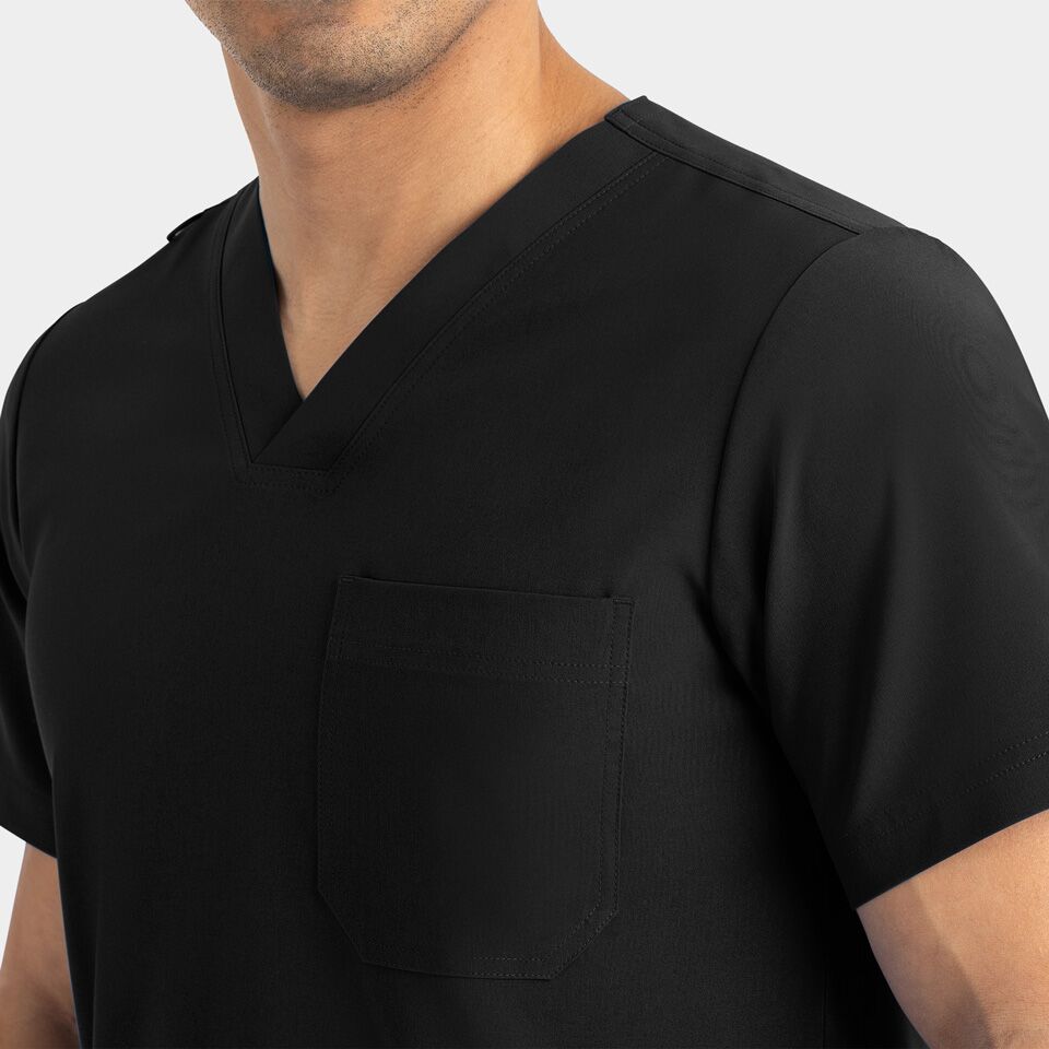 Epic-by-IRG_4852-Mens1PocketTop-Black-BLK-04-IRG-Scrubs