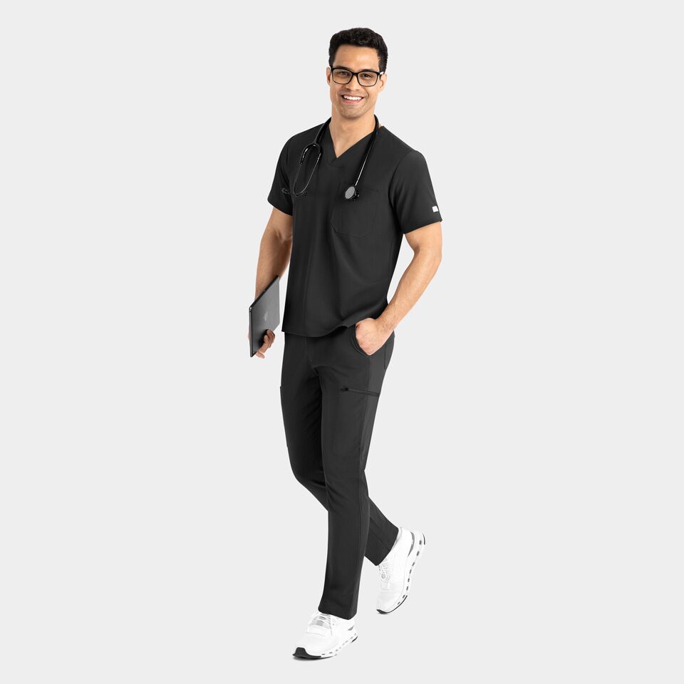 Epic-by-IRG_4852-Mens1PocketTop-Black-BLK-06-IRG-Scrubs