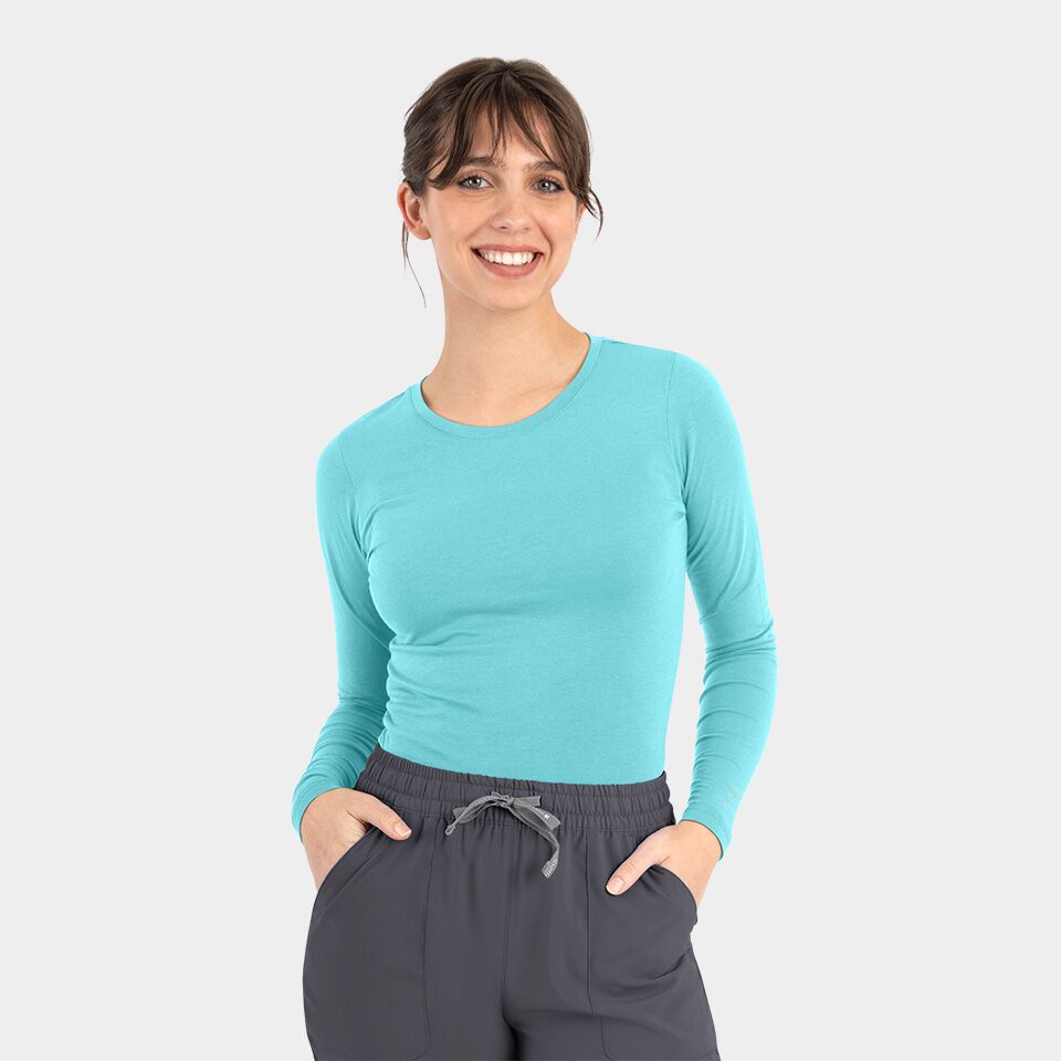 Bestee-by-Maevn_6909-WomensLongSleeveUnderscrubTee-Aquamarine-AQU-01-Maevn-Scrubs
