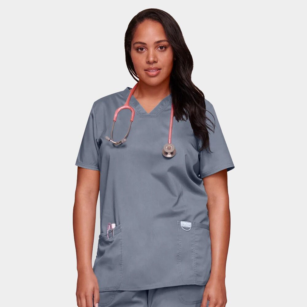 V-Neck Top Revolution By Cherokee WW620 Grey 01