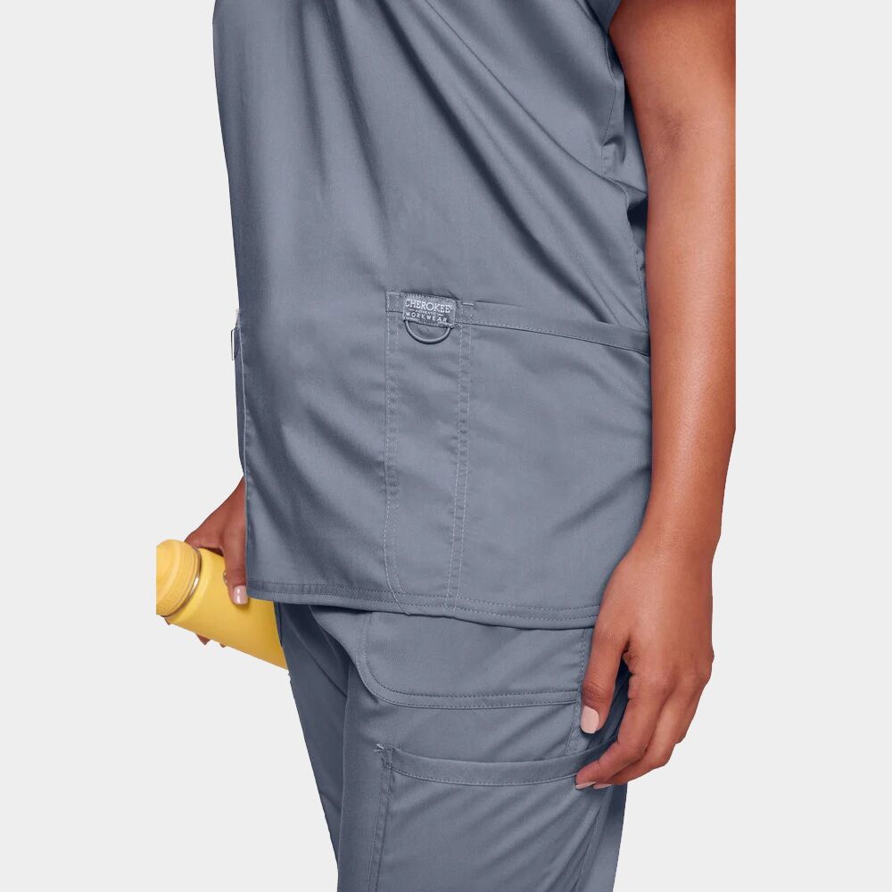 V-Neck Top Revolution By Cherokee WW620 Grey 05